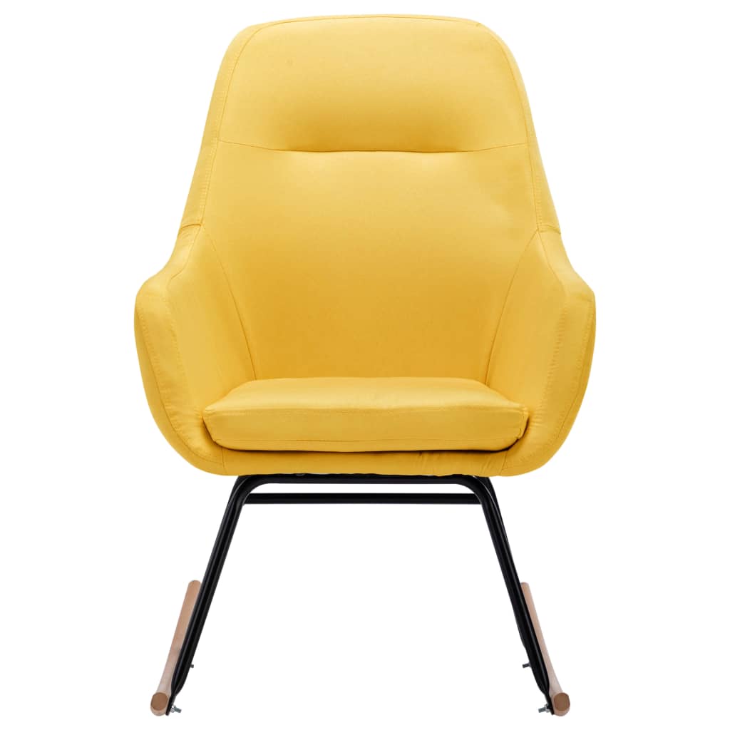 Cadeira de baloiço tecido amarelo mostarda - Image 2