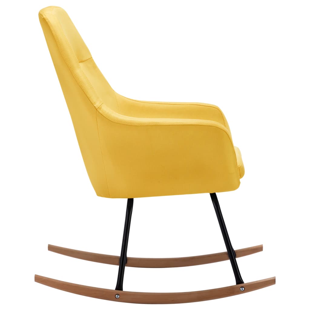 Cadeira de baloiço tecido amarelo mostarda - Image 3