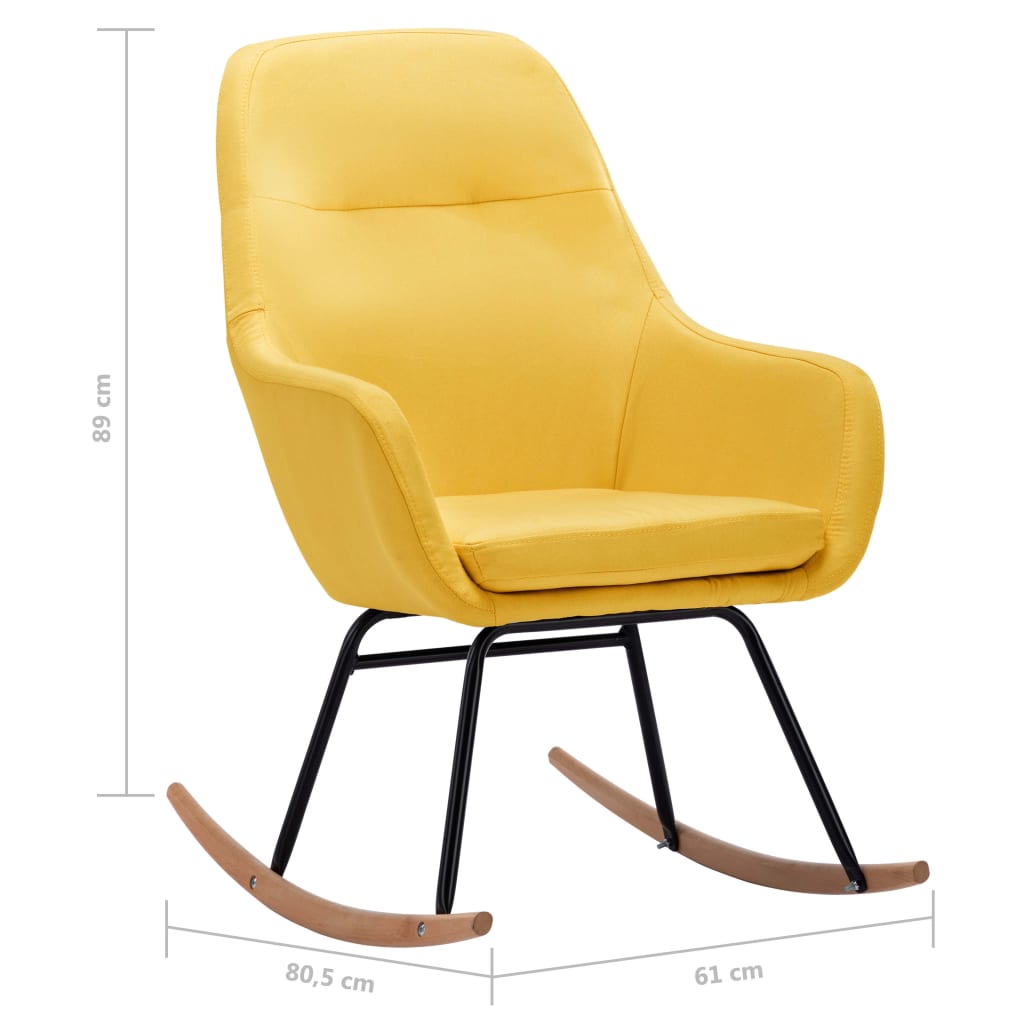 Cadeira de baloiço tecido amarelo mostarda - Image 7
