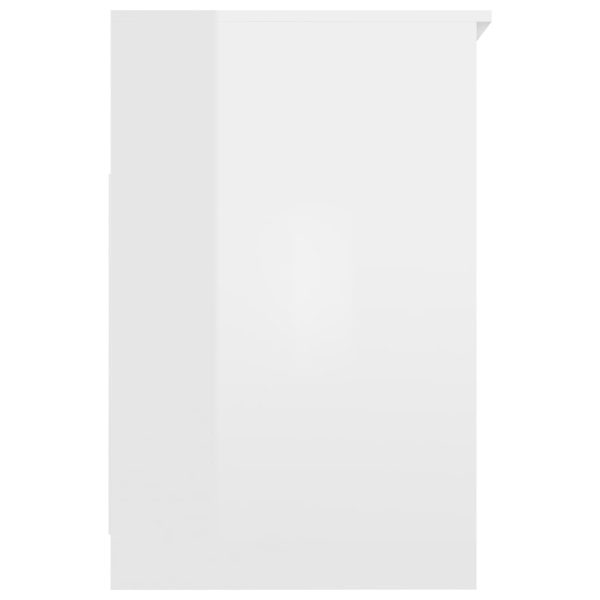 Secretária 140x50x76 cm contraplacado branco brilhante - Image 11