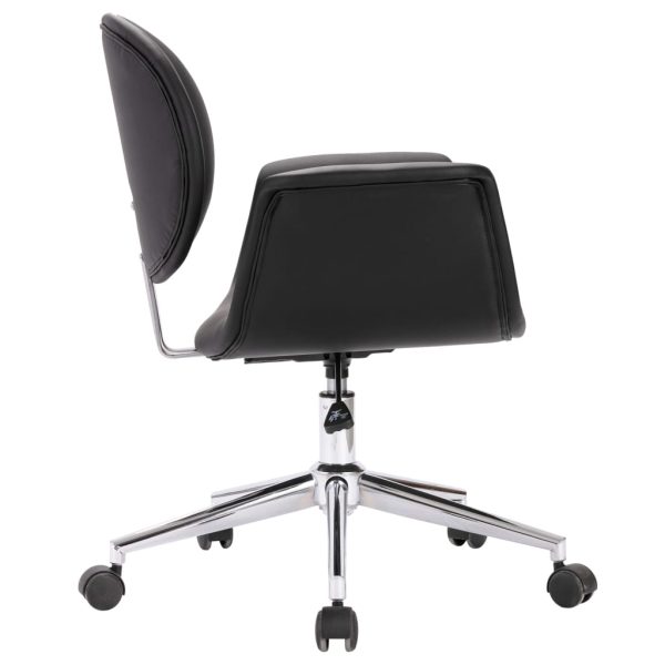 Cadeiras de jantar giratórias 4 pcs couro artificial preto - Image 3