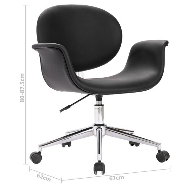 Cadeiras de jantar giratórias 4 pcs couro artificial preto - Image 8