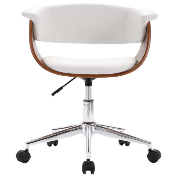 Cadeiras de jantar giratórias 6 pcs couro artificial branco - Image 2
