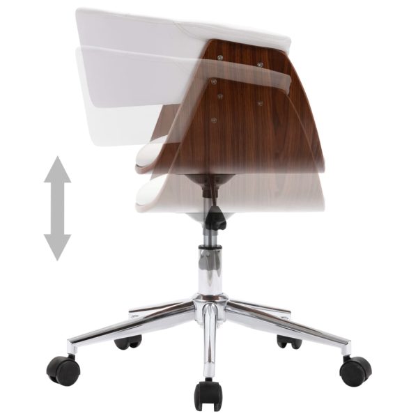 Cadeiras de jantar giratórias 6 pcs couro artificial branco - Image 4
