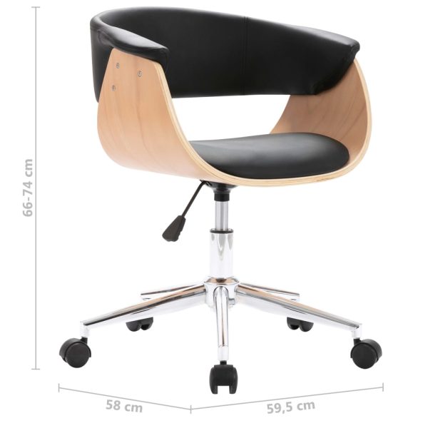 Cadeiras de jantar giratórias 2 pcs couro artificial preto - Image 7