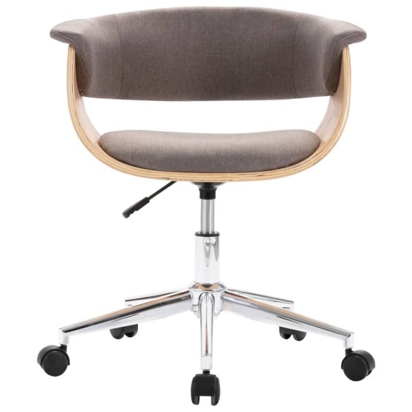 Cadeiras de jantar giratórias 2 pcs tecido cinzento-acastanhado - Image 2