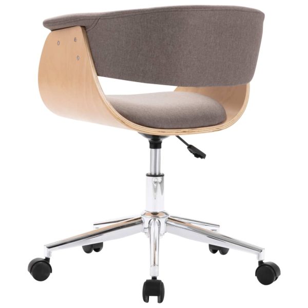 Cadeiras de jantar giratórias 2 pcs tecido cinzento-acastanhado - Image 3