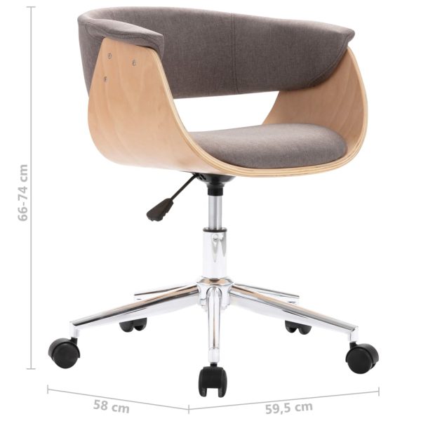 Cadeiras de jantar giratórias 2 pcs tecido cinzento-acastanhado - Image 7