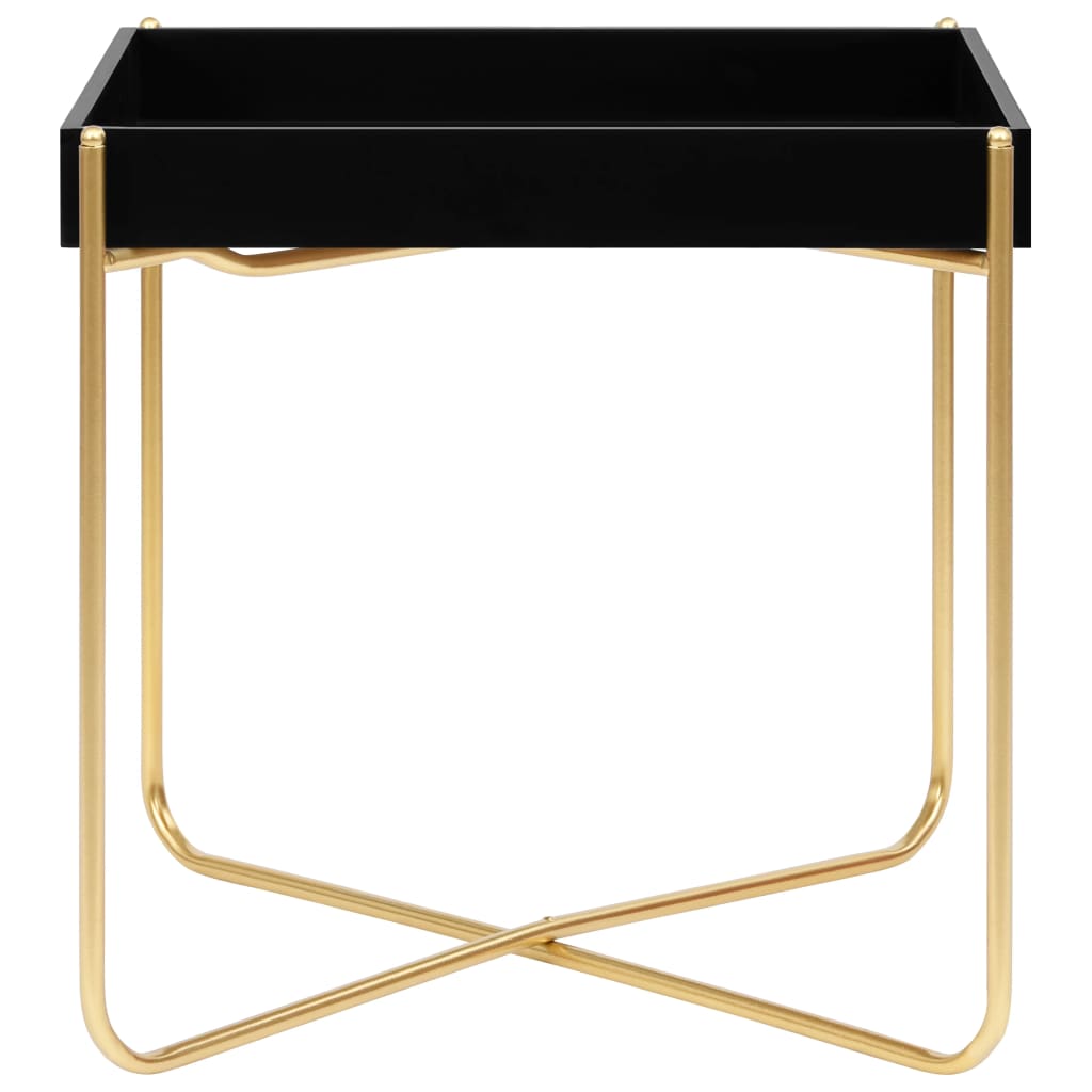 Mesa de apoio 38x38x38,5 cm MDF preto e dourado - Image 2