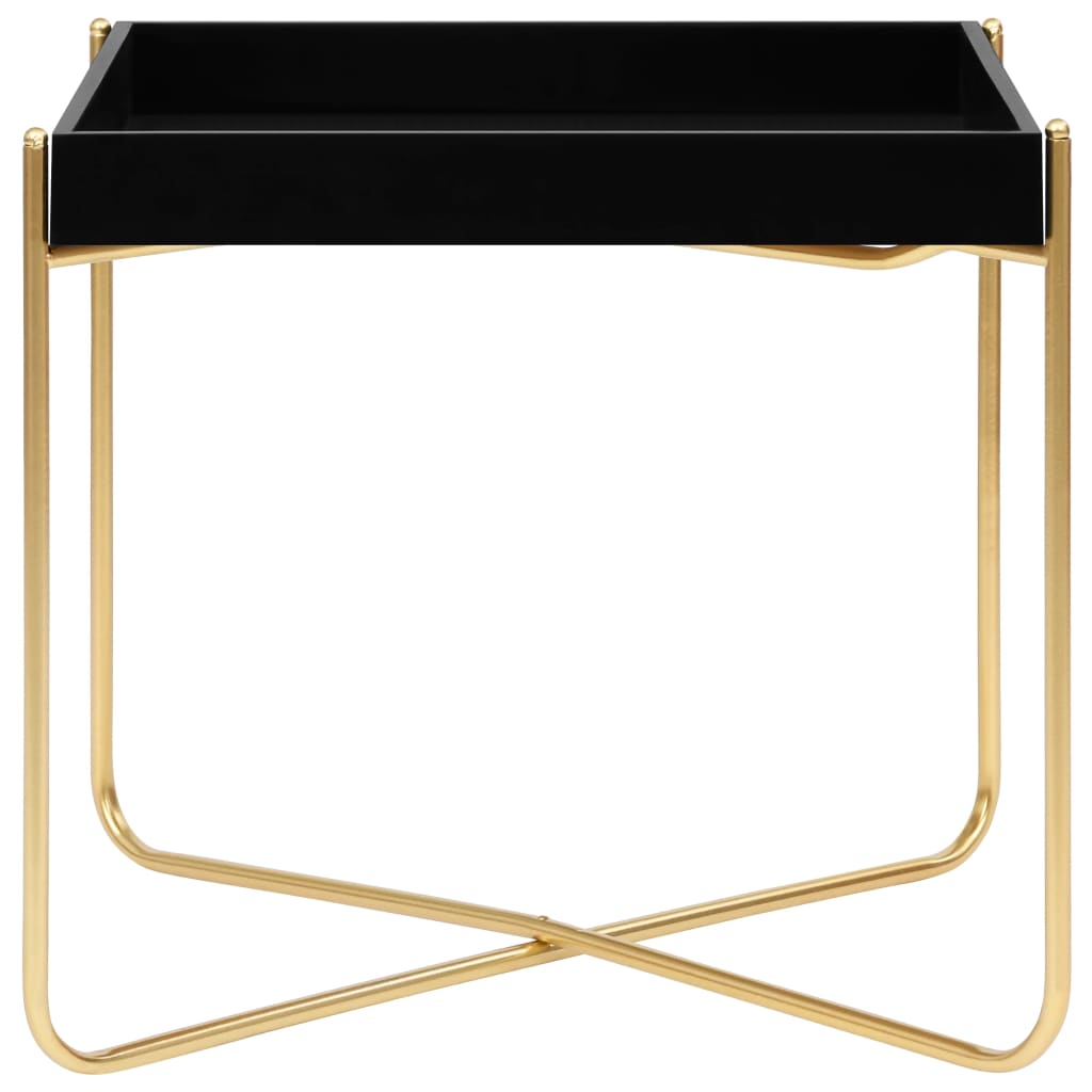 Mesa de apoio 38x38x38,5 cm MDF preto e dourado - Image 3