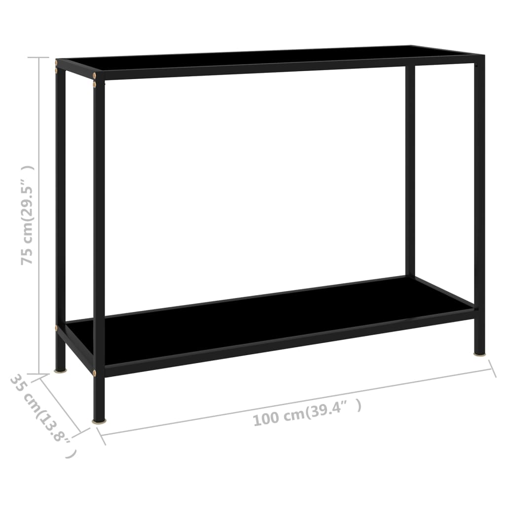 Mesa consola 100x35x75 cm vidro temperado preto - Image 6