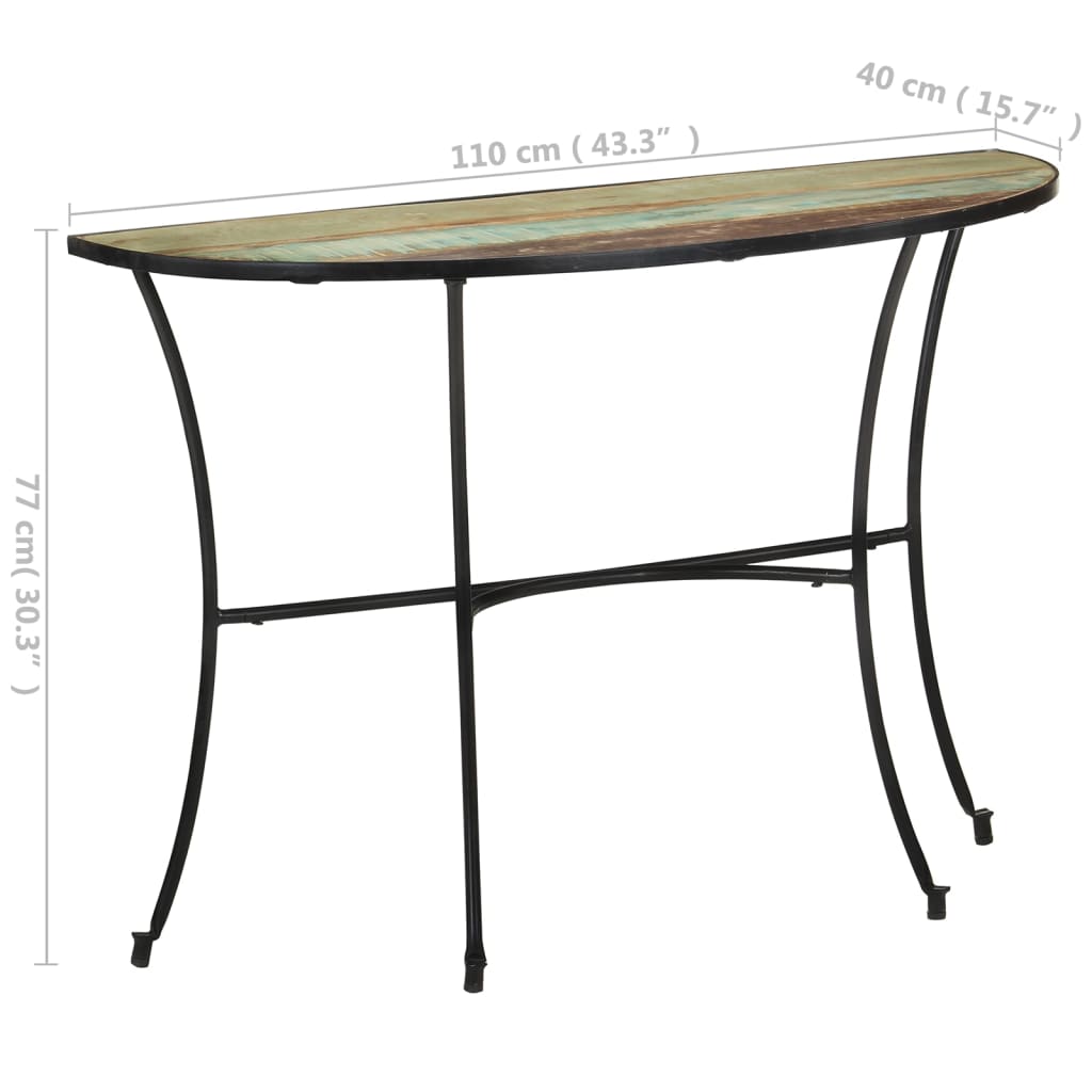 Mesa de apoio 110x40x77 cm madeira recuperada maciça - Image 9