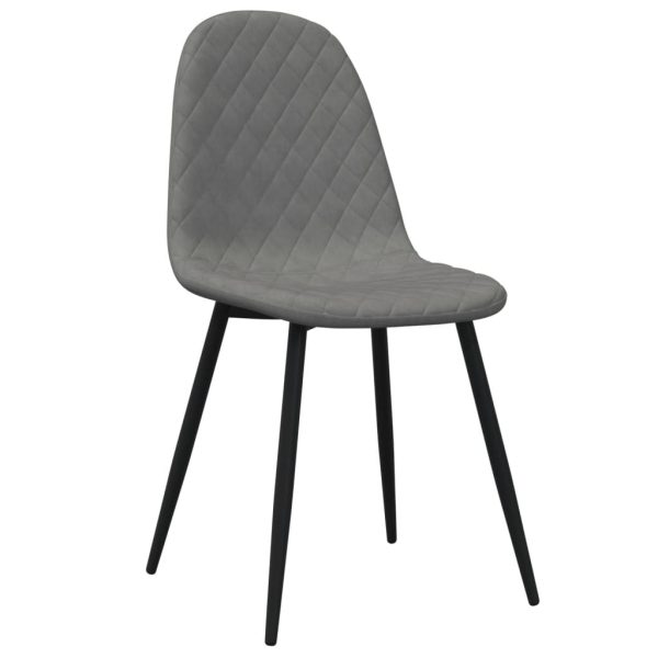 Cadeiras de jantar 4 pcs veludo cinzento-claro - Image 2