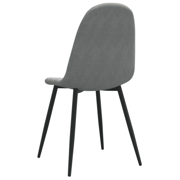 Cadeiras de jantar 4 pcs veludo cinzento-claro - Image 5