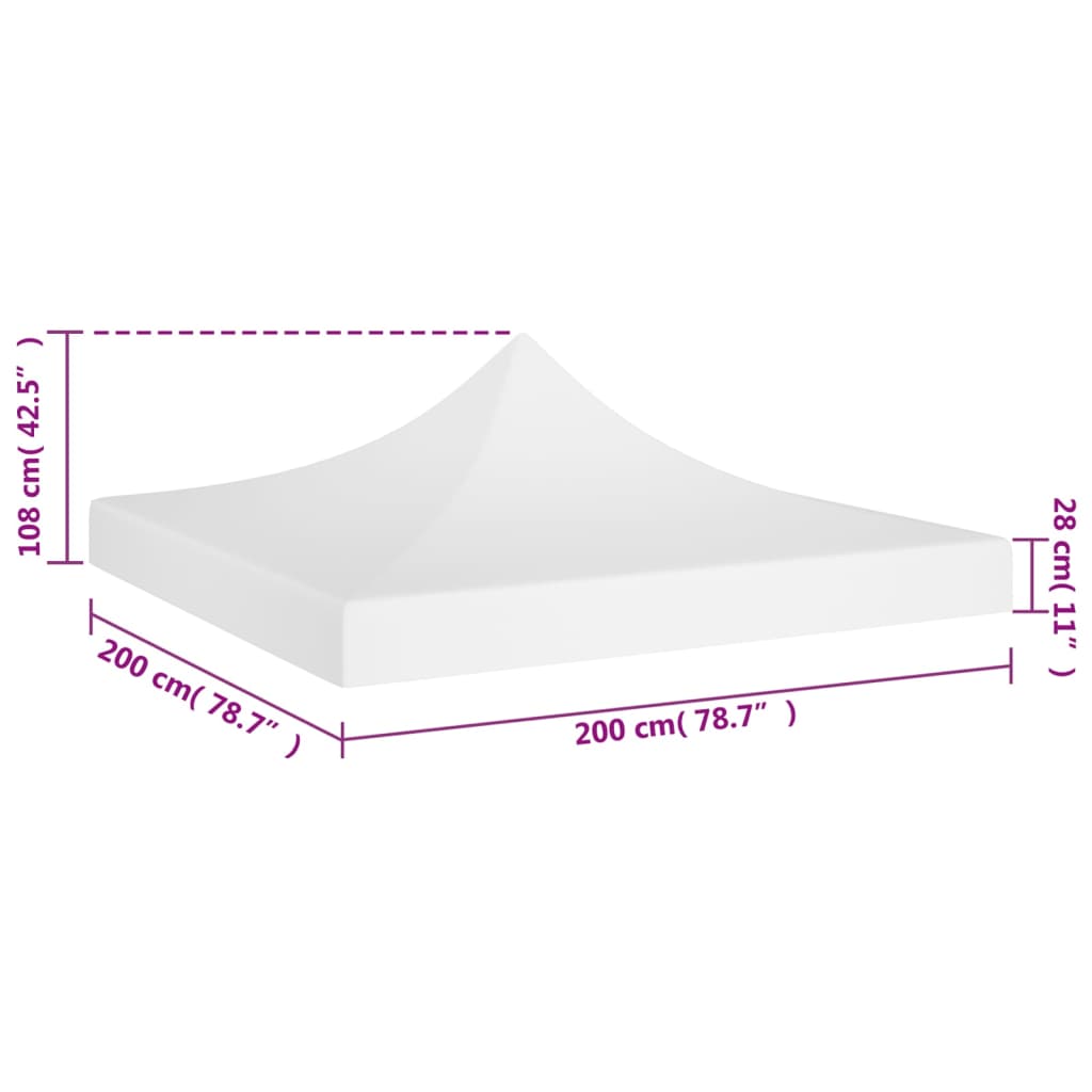 Teto para tenda de festas 2x2 m 270 g/m² branco - Image 5