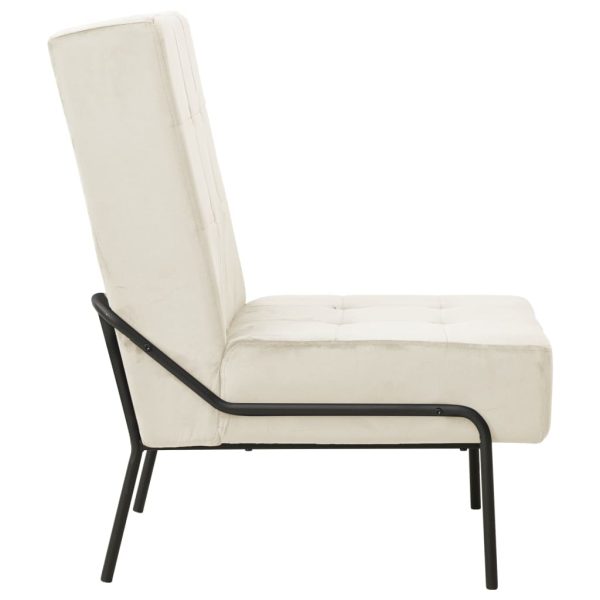 Cadeira de descanso 65x79x87 cm veludo creme - Image 3