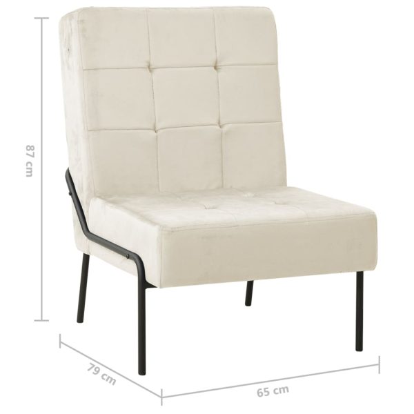 Cadeira de descanso 65x79x87 cm veludo creme - Image 7
