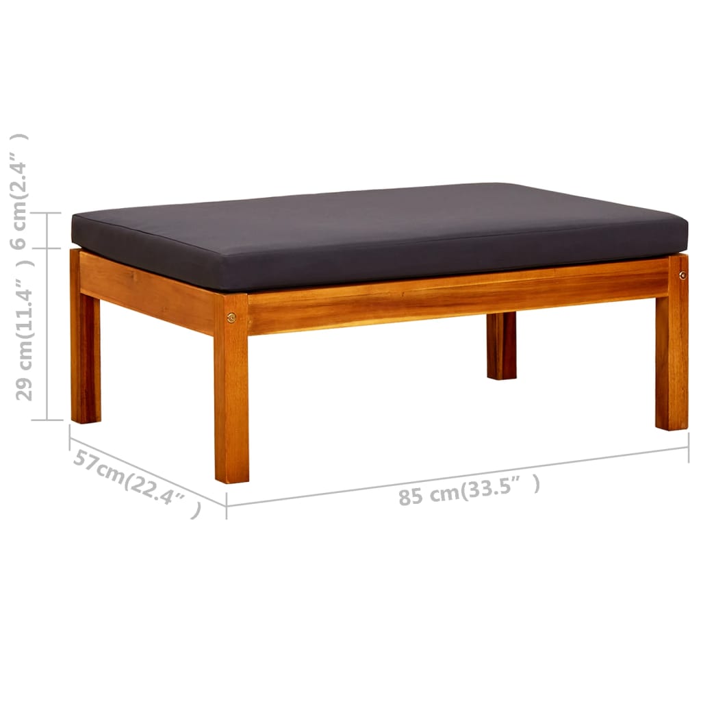 Banco de jardim com mesa e apoios de pés acácia maciça - Image 12