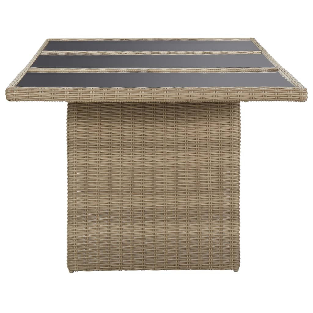 9 pcs conjunto de jantar para jardim vime PE castanho - Image 11