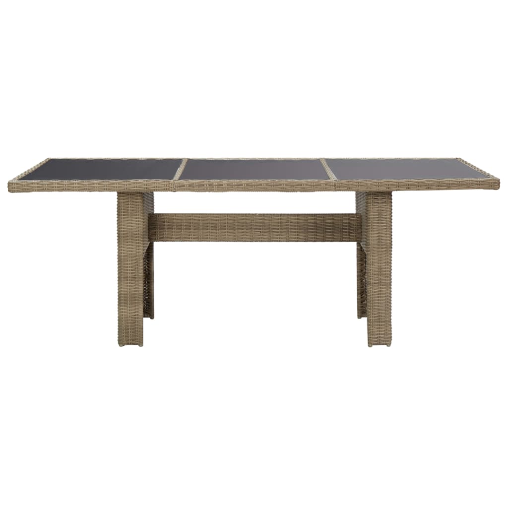 9 pcs conjunto de jantar para jardim vime PE castanho - Image 10