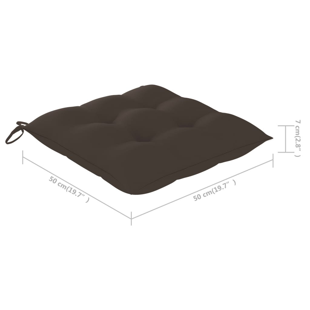 Cadeira de baloiço com almofadão cinza-acastanhado teca maciça - Image 12