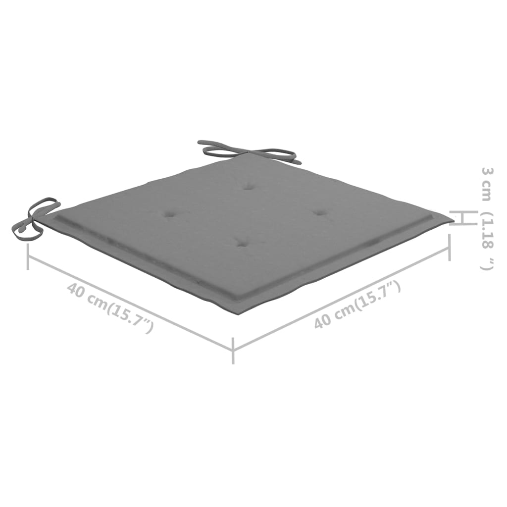 Conjunto bistrô c/ almofadões cinzentos 3 pcs teca maciça - Image 10
