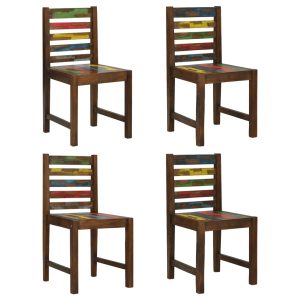 Cadeiras de jantar 4 pcs madeira recuperada maciça