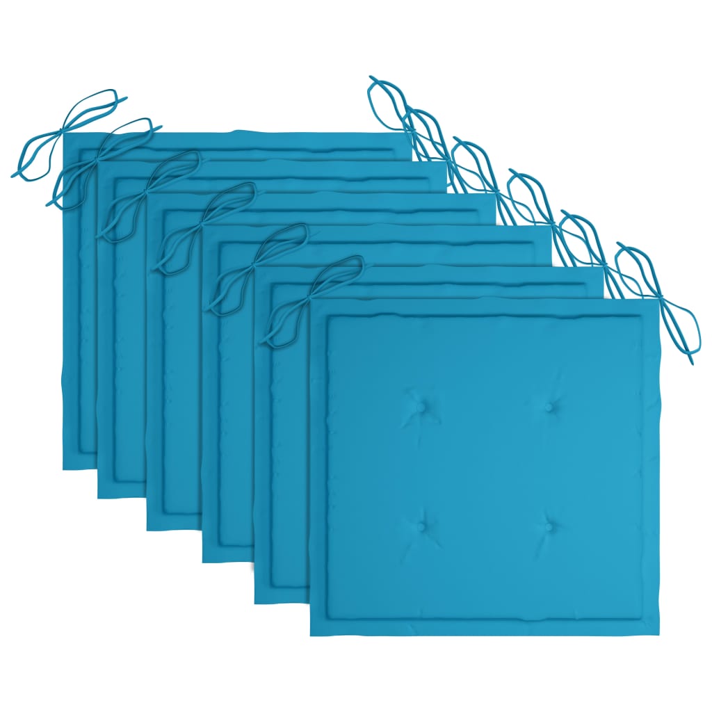 Cadeiras exterior dobráveis c/ almofadões 6 pcs acácia maciça - Image 10