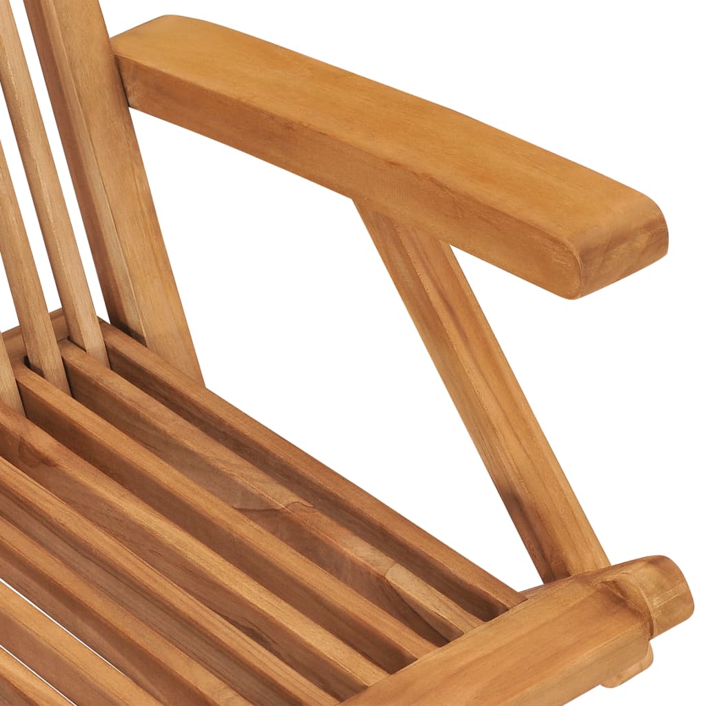 Cadeiras de jardim c/ almofadões cinzentos 4 pcs teca maciça - Image 12