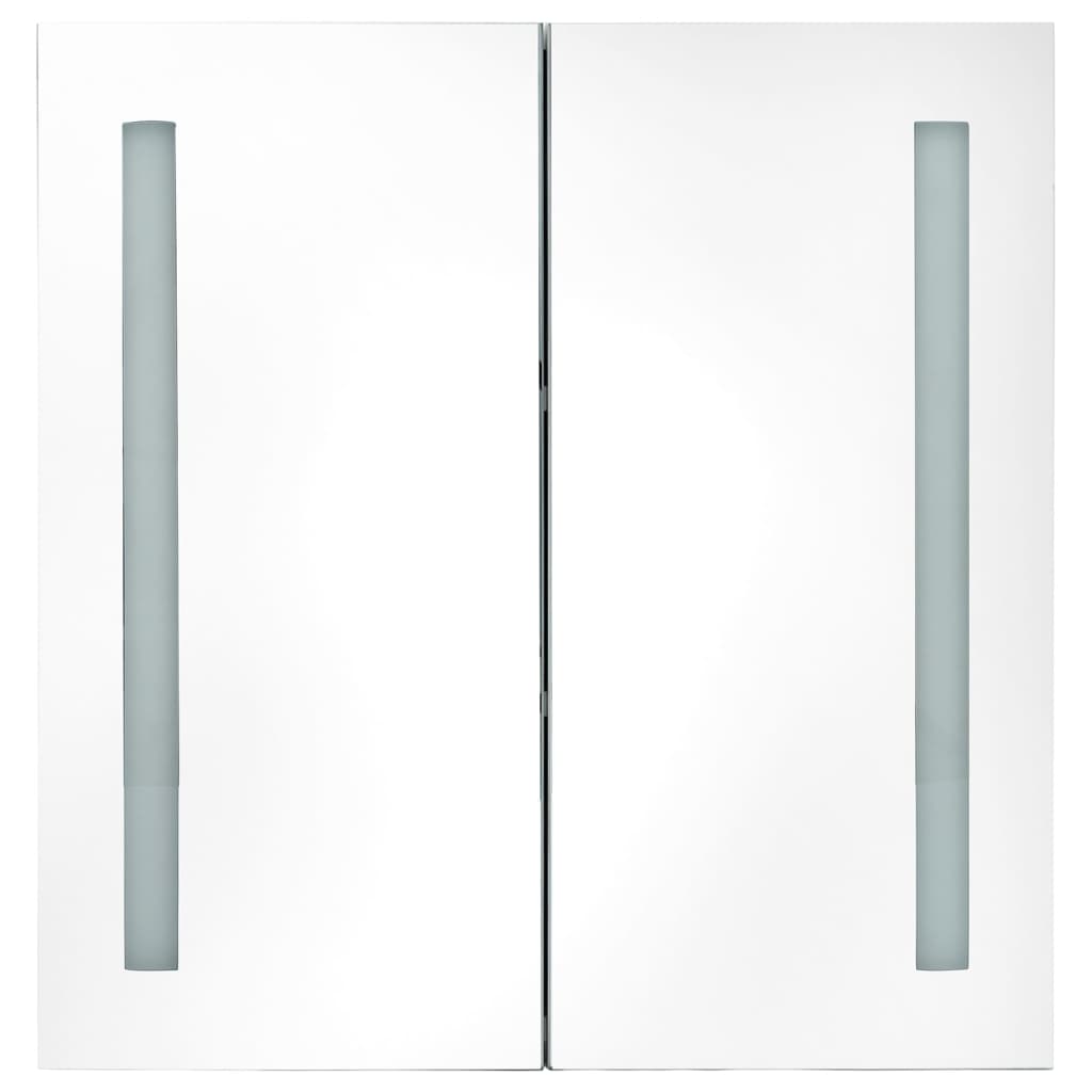 Armário espelhado casa de banho LED 62x14x60cm preto brilhante - Image 3