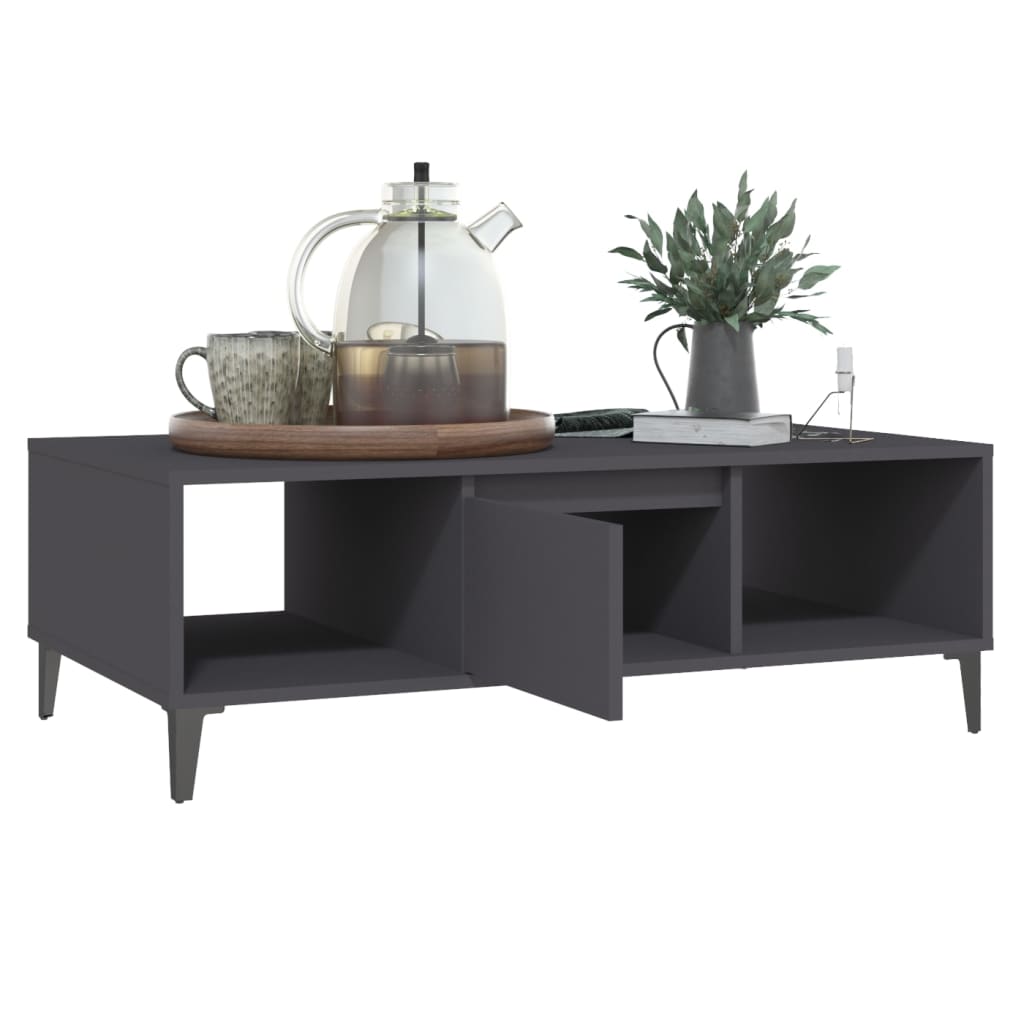 Mesa de centro 103,5x60x35 cm derivados de madeira cinza - Image 3