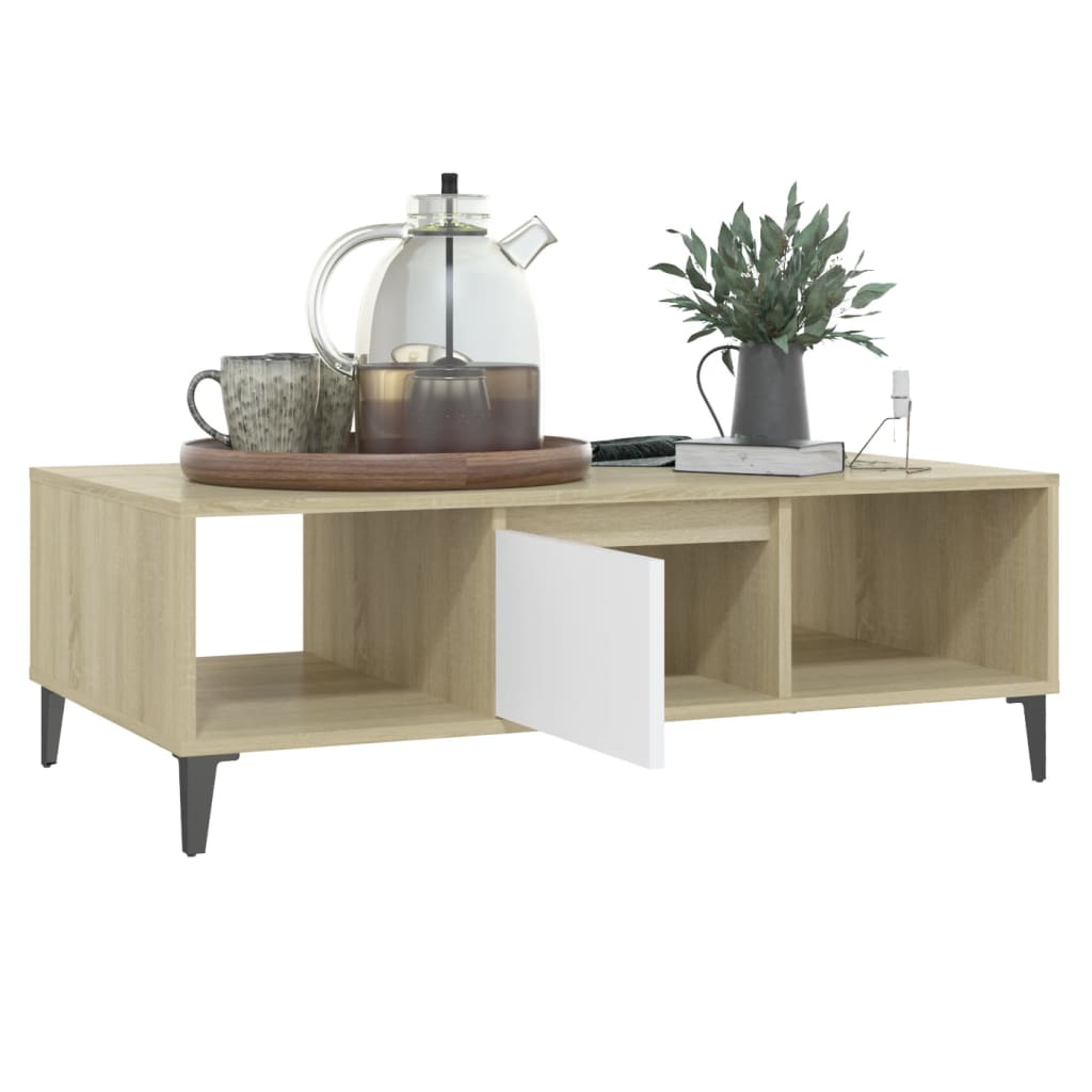 Mesa de centro derivados de madeira branco/carvalho sonoma - Image 3