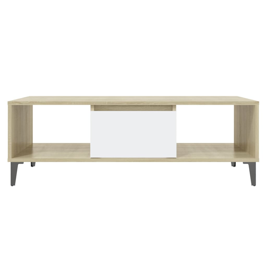 Mesa de centro derivados de madeira branco/carvalho sonoma - Image 4