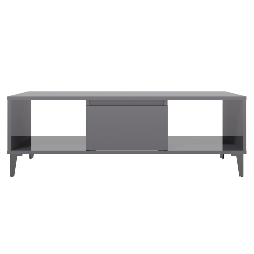 Mesa de centro derivados de madeira cinza brilhante - Image 4