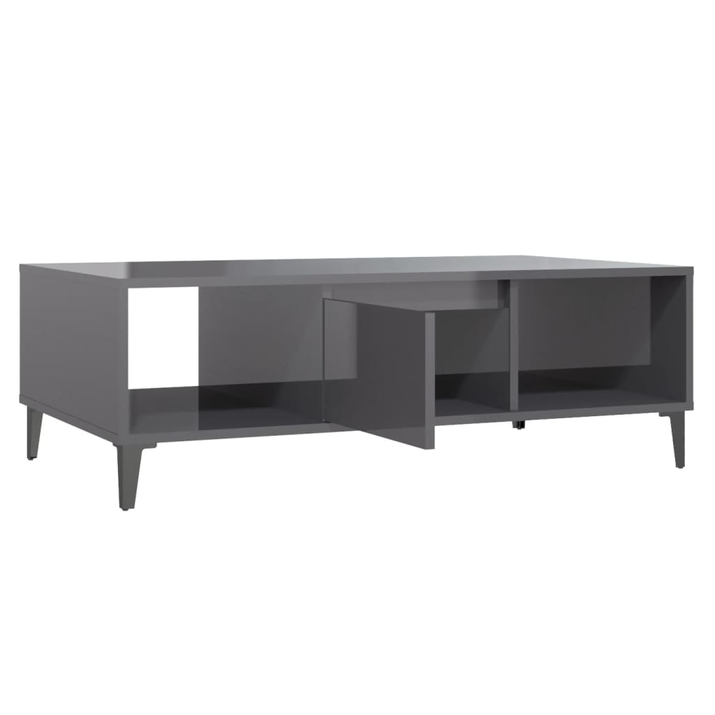 Mesa de centro derivados de madeira cinza brilhante - Image 6