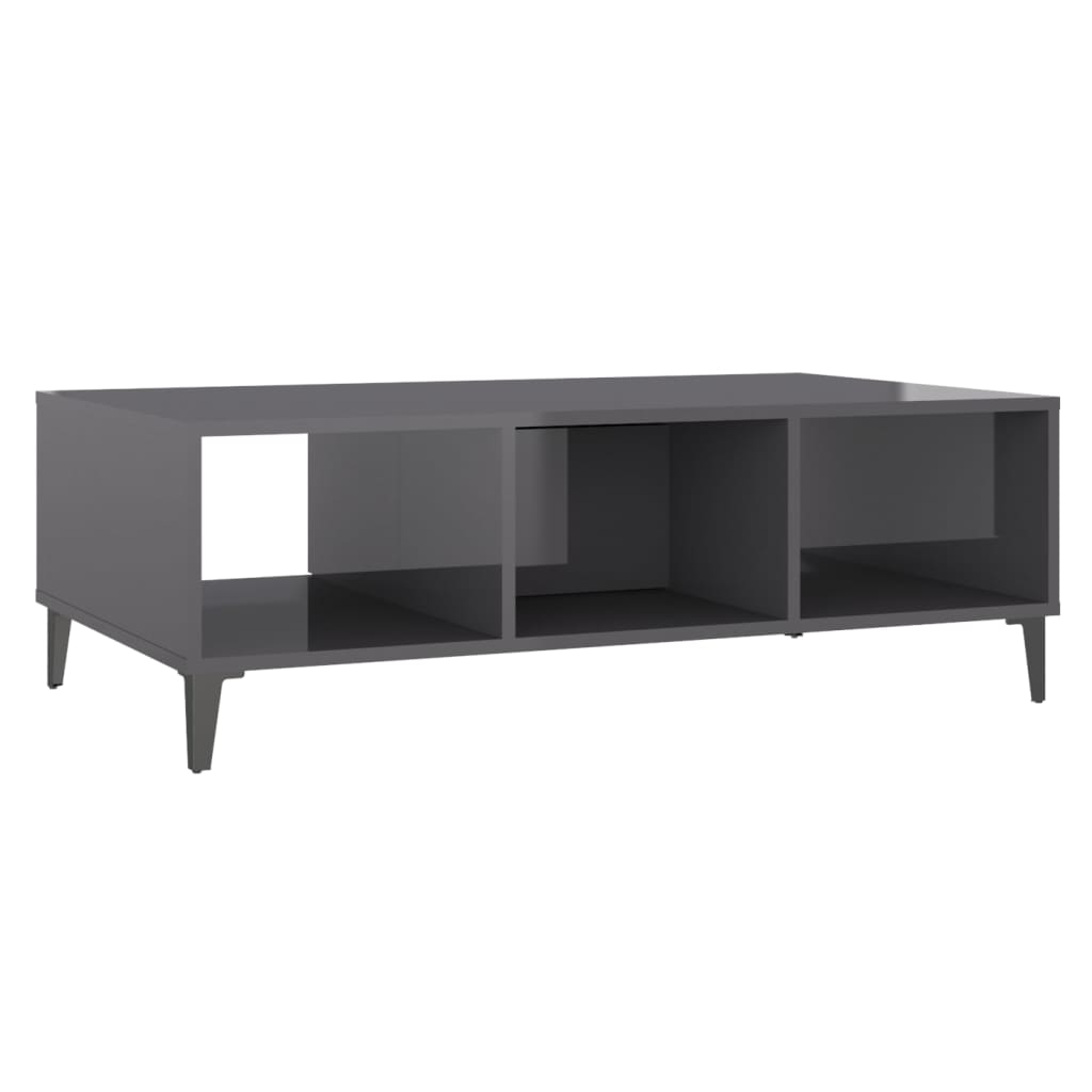 Mesa de centro derivados de madeira cinza brilhante - Image 7