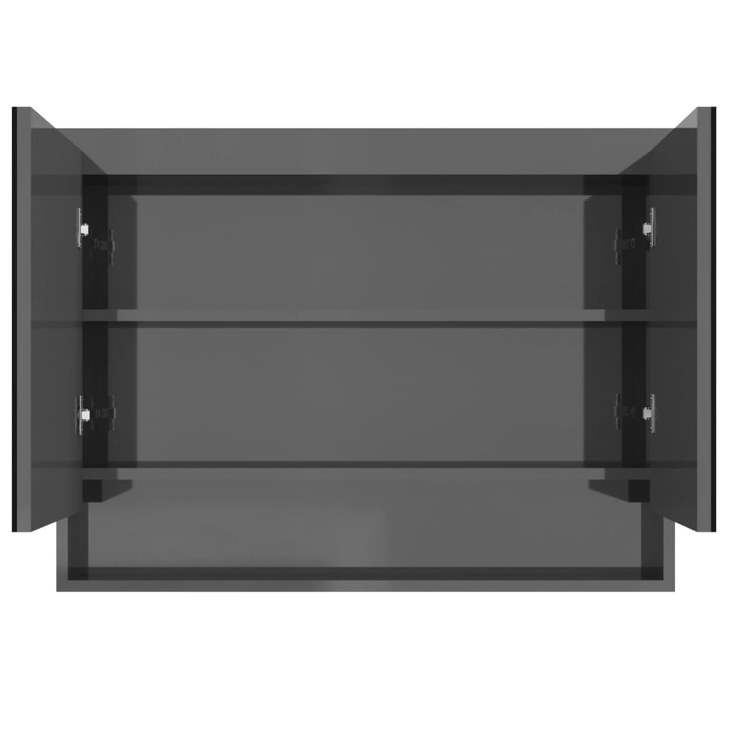 Armário espelhado p/ casa banho 80x15x60cm MDF cinza brilhante - Image 2