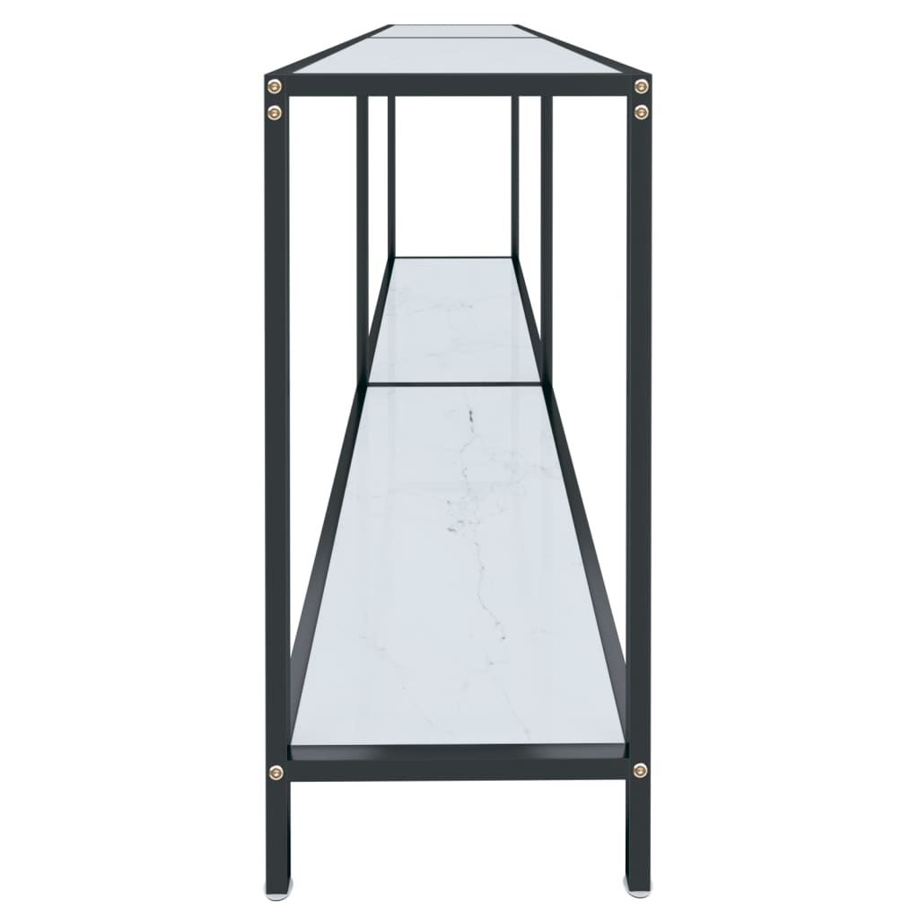 Mesa consola branco 180x35x75,5 cm vidro temperado - Image 3