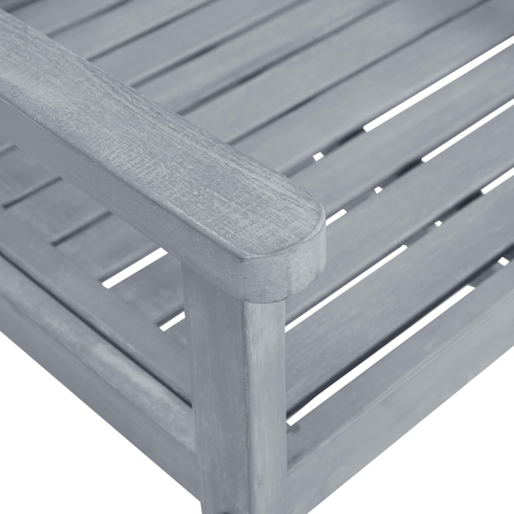 Cadeiras de jardim 8 pcs madeira de acácia maciça cinzento - Image 6