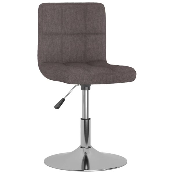 Cadeiras de jantar giratórias 2 pcs tecido cinzento-acastanhado - Image 2
