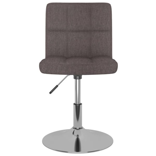 Cadeiras de jantar giratórias 2 pcs tecido cinzento-acastanhado - Image 3