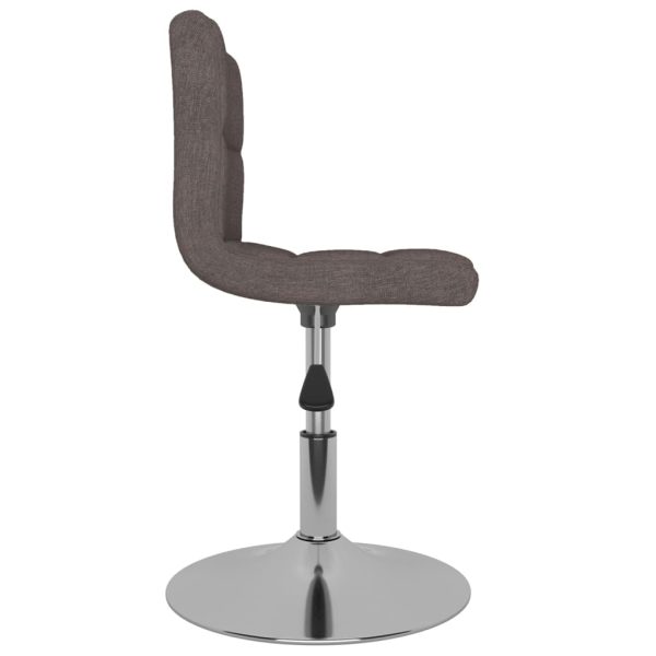 Cadeiras de jantar giratórias 2 pcs tecido cinzento-acastanhado - Image 4