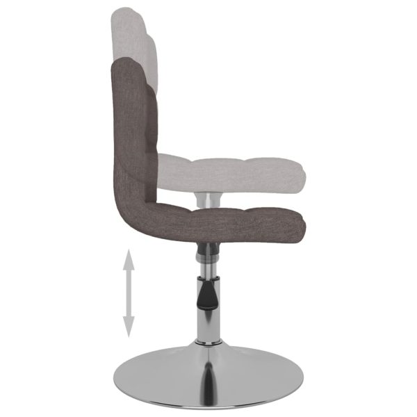 Cadeiras de jantar giratórias 2 pcs tecido cinzento-acastanhado - Image 6