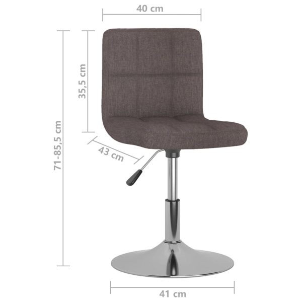 Cadeiras de jantar giratórias 2 pcs tecido cinzento-acastanhado - Image 9