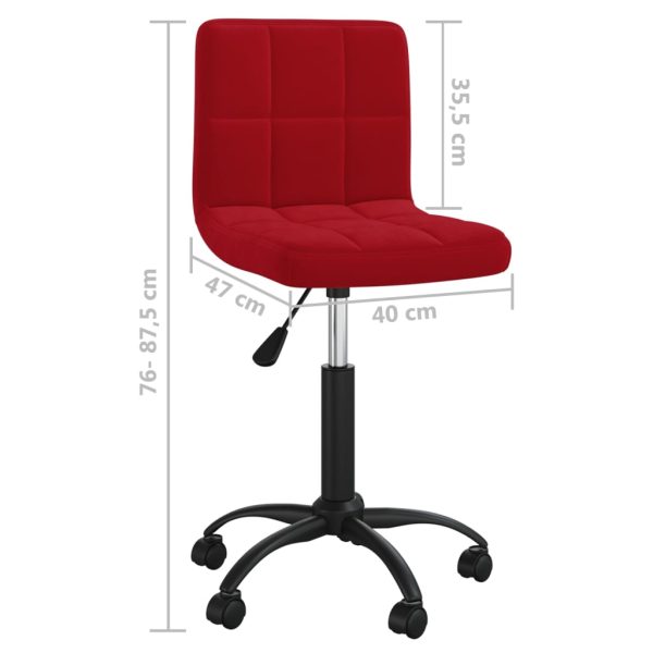 Cadeiras de jantar giratórias 2 pcs veludo vermelho tinto - Image 8