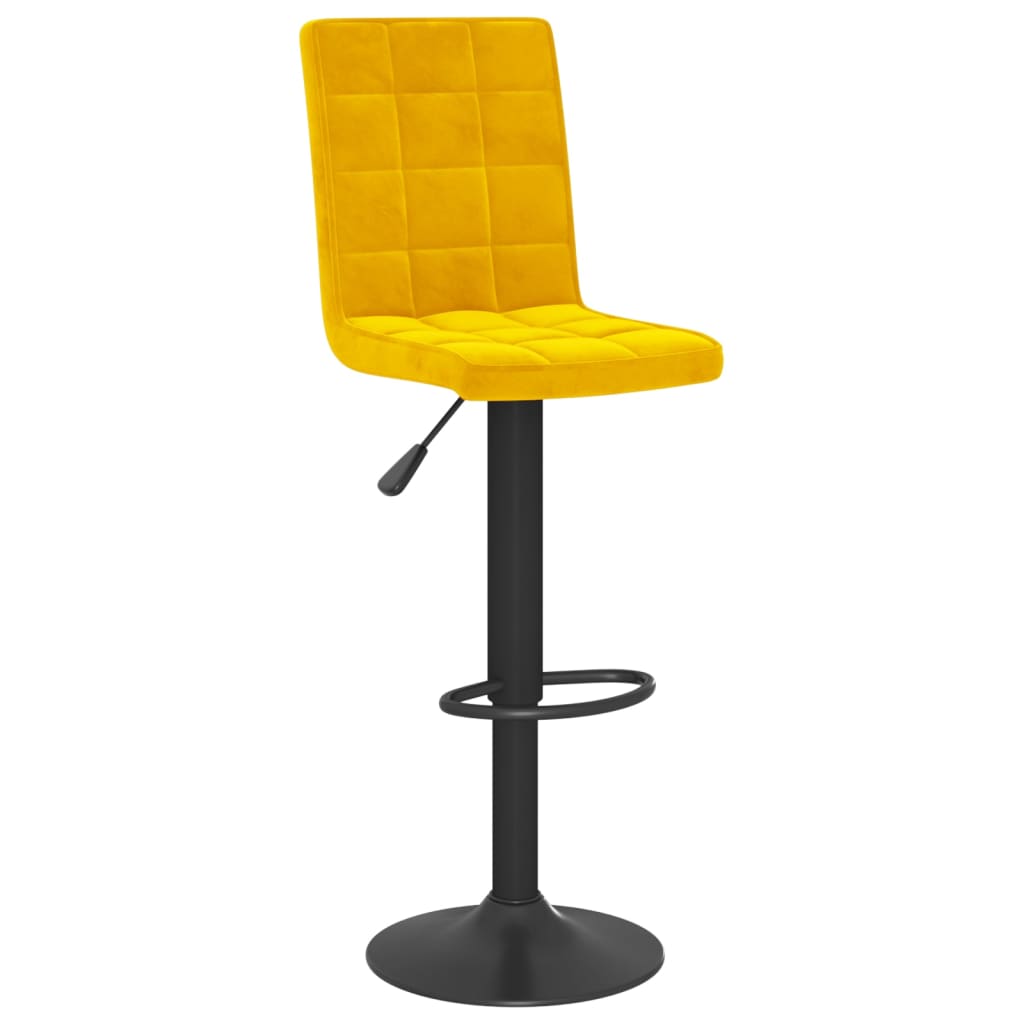 Bancos de bar 2 pcs veludo amarelo mostarda - Image 2