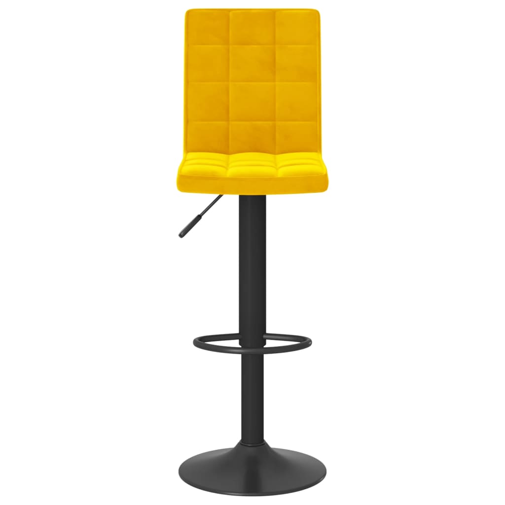 Bancos de bar 2 pcs veludo amarelo mostarda - Image 3