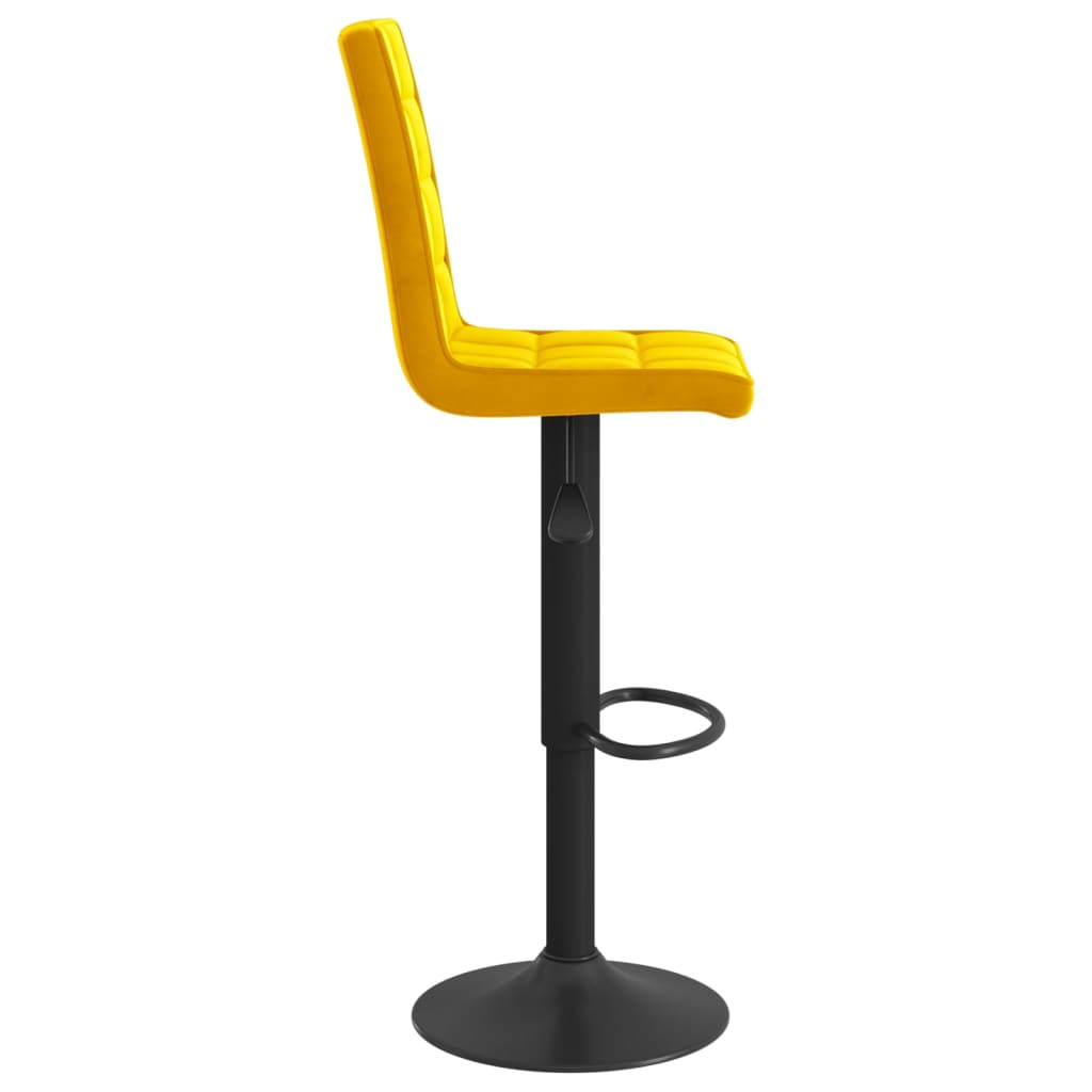 Bancos de bar 2 pcs veludo amarelo mostarda - Image 4