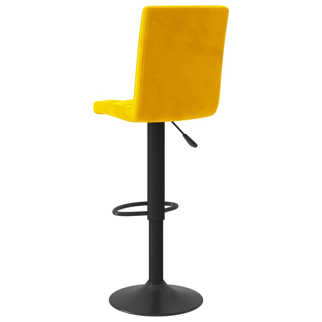Bancos de bar 2 pcs veludo amarelo mostarda - Image 5