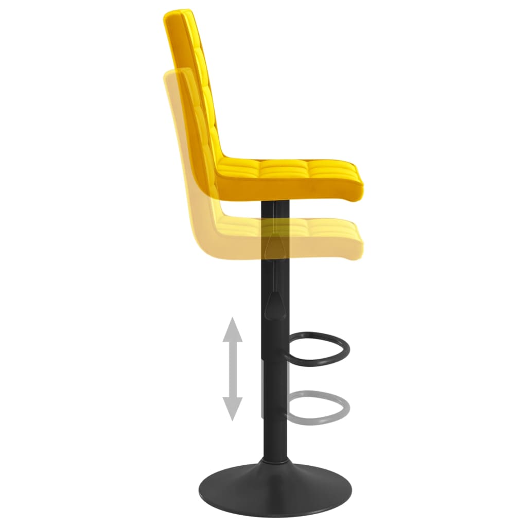 Bancos de bar 2 pcs veludo amarelo mostarda - Image 6